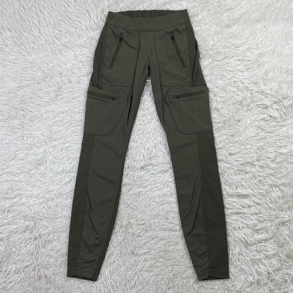 North Face Pants Womens XS Green Utility Hybrid Hiker Tights Zip Pocket Leggings